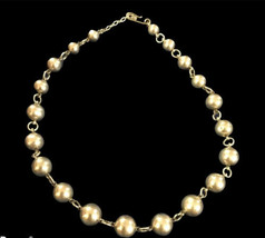 Vintage 925 Sterling Silver Bead Ball Necklace Graduated 24grams 15” Long - £75.93 GBP