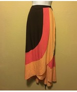 BEBE Wrap Front MAXI HI-LO Wrap Skirt MULTI COLOR SZ S - £38.19 GBP