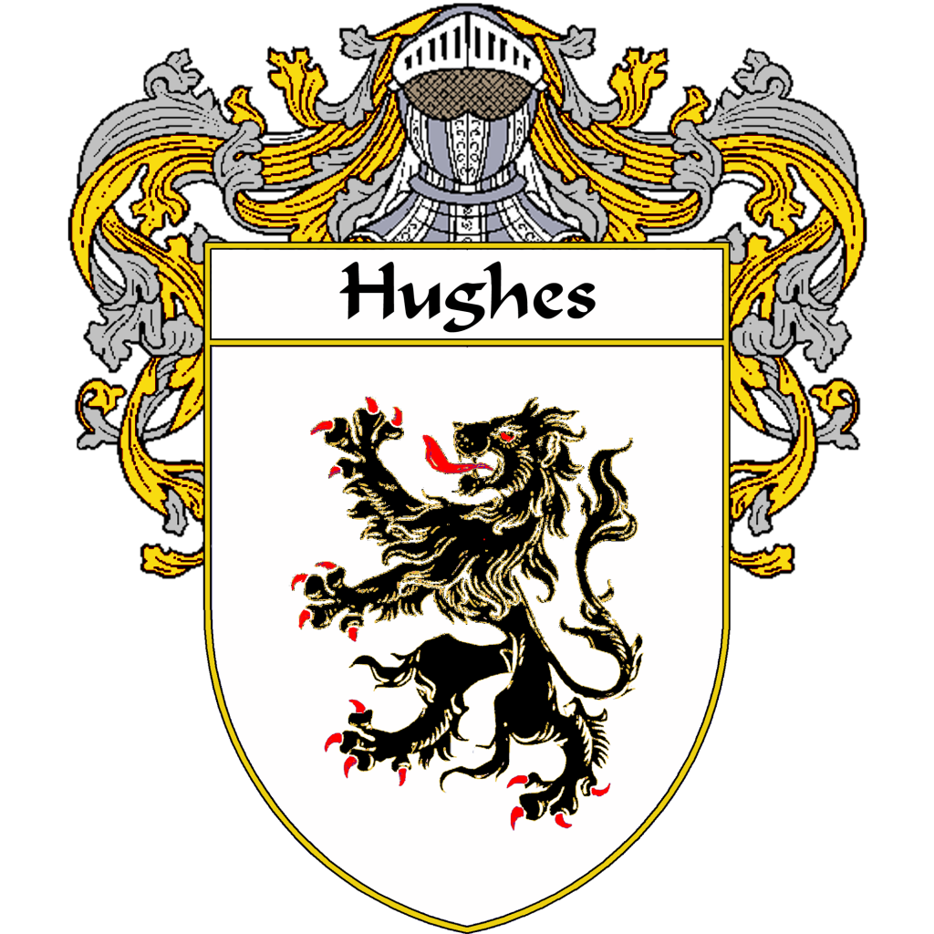 Hughes Family Crest / Coat of Arms JPG and PDF - Instant Download