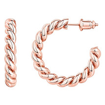 Creative Geometric Twist C- Shaped Stud Earrings Simple Metal Earrings - £7.97 GBP