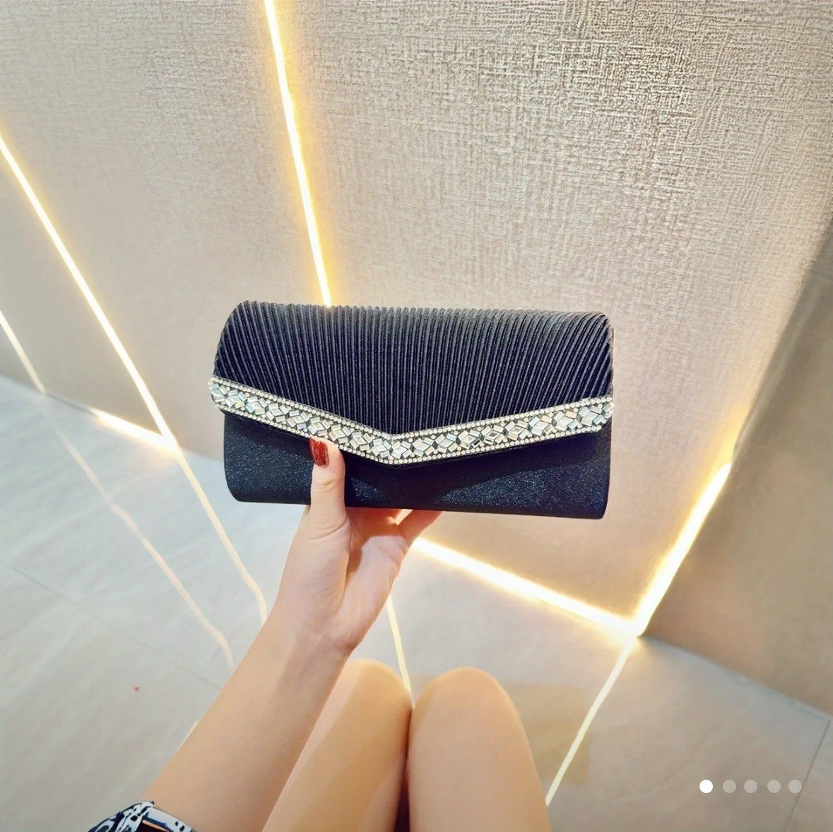 Clutch with Rhinestone Clutch Bag Purse - $20.00