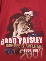 Vintage BRAD PAISLEY Bonfires &amp; Amplifiers Tour Adult XL Double-Sided S-Sleeve T - $14.99