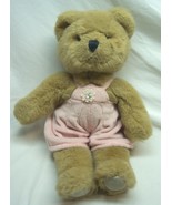 VINTAGE Applause Bravo TEDDY BEAR IN PINK OVERALLS 15&quot; Plush STUFFED ANI... - $459.21 MXN