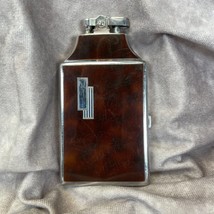 Ronson Art Deco Mastercase Cigarette Lighter Case Combo 1930's Brown Marble - $74.47