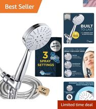 ALL METAL 3-Spray Shower Head with Long Hose and Holder - CHROME - WIDE,... - $163.27