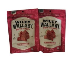 2 Pack Wiley Wallaby Watermelon Licorice Soft &amp; Chewy Vegan Fat Free 2-10oz Bags - £16.02 GBP