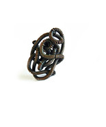 Rustic Ring, Copper Ring, Big Ring, Wire Wrapped Ring, Rough Ring, Oxidi... - $41.03 CAD
