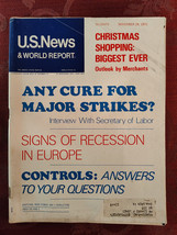 U S NEWS World Report Magazine November 29 1971 Christmas Shopping Biggest Ever - £10.75 GBP