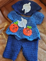 Ghost and Pumpkins Baby Girl Crochet Outfit  - £22.43 GBP