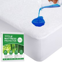 Twin Extra Long (XL) Mattress Protector, Waterproof Bamboo Terry Ultra Soft - £28.76 GBP