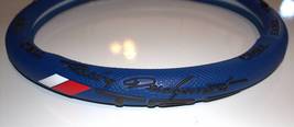 Toyota TRD Racing Blue Genuine Leather PVC 15&quot; Steering Wheel Cover - £23.59 GBP