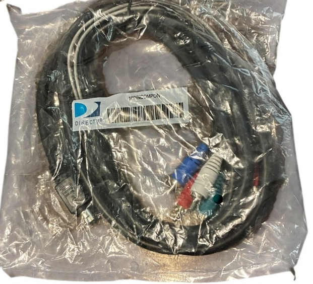 Directv 10 Pin To Component Dongle Cable PVC Black Cords 6 feet - new se... - $8.47