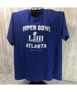 Super Bowl LIII Shirt Adult 2XL Blue Graphic Tee Atlanta 2019 Patriots v... - £9.33 GBP