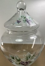 Grape Print Clear Cookie Candy Jar Biscuit Jar  - £16.44 GBP