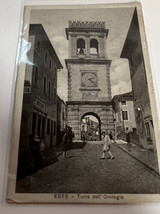 Postcard Clock Tower and Main Square  in Este, Italy Post-WWII 1940 - £3.52 GBP