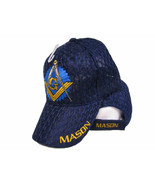 Mason Masons Freemason Masonic Dark Navy Blue Shadow Mesh Texture Cap Hat - $18.99