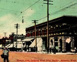 Everett Washington WA Hewett Ave Dirt Street VIew From Bucky 1910 Vtg Po... - $15.79