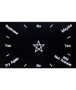 Small Embroidered Pentacle Black Velveteen Pendulum Answer Mat! - $12.42 CAD