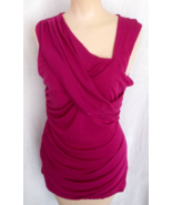 Vince Camuto Draped Sleeveless Pullover Top Cranberry Color Women L - £5.46 GBP