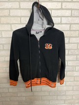Cincinatti Bengals Jacket Full Zip Hoodie NFL ￼ black, orange Men's Size S - $24.74