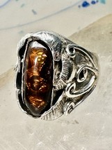 Navajo ring fire agate band size 5.50  sterling silver  women - £148.59 GBP