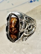 Navajo ring fire agate band size 5.50  sterling silver  women - £139.86 GBP