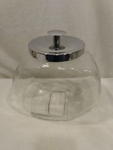 Glass Penny Candy Cookie Tilt Jar 1 Gallon Anchor Hocking Canister w/ Metal Lid - £28.69 GBP
