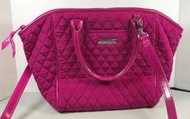 Vera Bradley Fuchsia Pink Cotton Quilted Handbag with Detachable Strap - $29.65