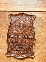 Vintage Small Faux Wood CUB SCOUT PROMISE Wall Hanging Plaque – 5 and 1/... - £9.58 GBP