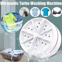 Usb Mini Portable Washing Machine Ultrasonic Turbine Laundry Washer Trav... - £21.94 GBP