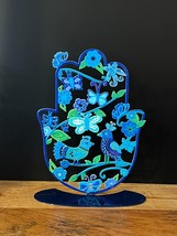 Hamsa  Birds and butterflies Aluminum sculpture hand painted by Emanuel - £54.25 GBP