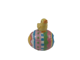 David’s Cookie Jar Easter Egg Yellow Chick Small Size Colorful Ceramic - $12.86