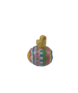 David’s Cookie Jar Easter Egg Yellow Chick Small Size Colorful Ceramic - $240.25 MXN