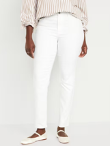 Old Navy Wow Straight Jeans Womens 12 Tall White High Rise Stretch NEW - $28.58
