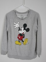 Disney Mickey Mouse Light Weight Sweatshirt Gray Womens Junior Size 11/13 - $297.75 MXN