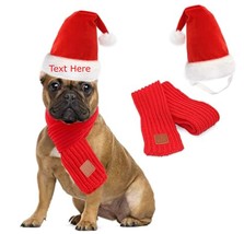 Personalized dog Santa hat and scarf set - £27.17 GBP