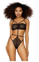 Lace Bandeau Teddy with G-String Back Pure Romance Medium - £22.05 GBP