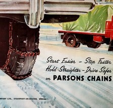 1954 Parsons Tire Chains Import Advertisement Autocar Automobilia DWPP9 - $560.63 MXN