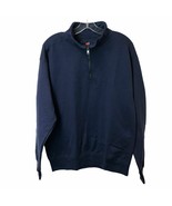 Hanes Men&#39;s Nano Quarter Zip Fleece Jacket Size Medium - £22.82 GBP