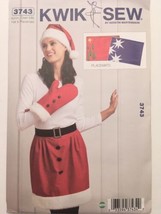 Kwik Sew Pattern 3743 Christmas Hat Santa Apron Oven Mitt Placemat Uncut OOP - £15.04 GBP