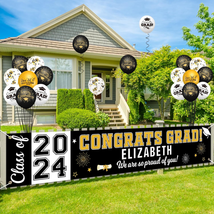 Personalized Graduation Banner Class of 2024 Graduation Decorations with 32 Ball - £21.60 GBP