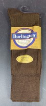 Vintage Burlington Chocolate Brown Green Seam Socks Crew Mens 6-12.5 New... - £11.66 GBP