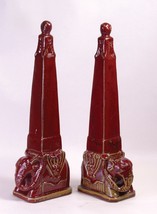 AA Importing Red Elephant Finial Pair - $96.77