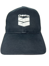 CHEVRON OIL Black w/ White Trim Vitronic Brand Hook and Loop Adjustable Hat Cap - £15.52 GBP