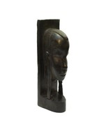 Hand Carved Wood Woman Sculpture African Art Head Statue Figure Bookend ... - £31.63 GBP