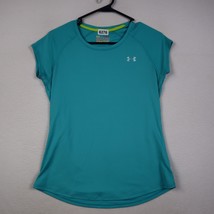 Under Armour Heat Gear Semi Fitted TShirt M Blue Lightweight Athletic Womens - £8.56 GBP