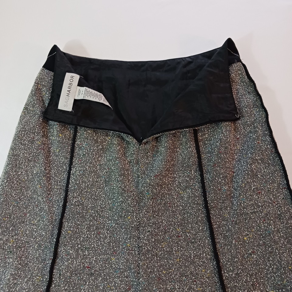 Sag Harbor F53288GY Women's Back Zip A-Line Gray Skirt Size 8 Item image 11