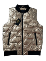 Bertigo Hawk Quilted Zip Vest Gold Bronze ( M ) - £154.62 GBP