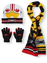 Star Wars Boys Hat Glove &amp; Scarf 3 Piece Set Red Black &amp;  Yellow NEW - £10.64 GBP