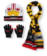 Star Wars Boys Hat Glove &amp; Scarf 3 Piece Set Red Black &amp;  Yellow NEW - $275.59 MXN